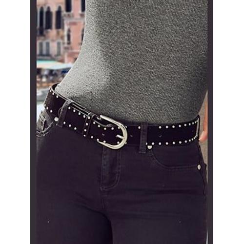 Ceinture Hanches Ceinture Tendance En Synthétique Velours - - Noir