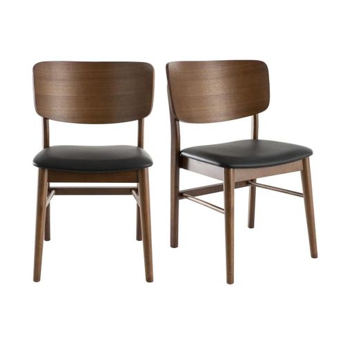 Chaises Noyer Et Noir (Lot De 2) Sheldon
