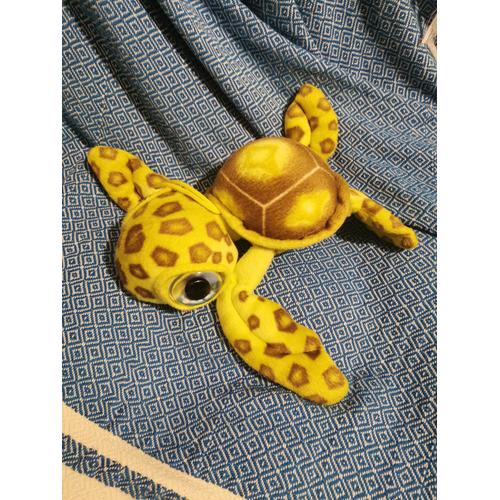 Doudou Peluche Tortue Verte Gros Yeux Barrado