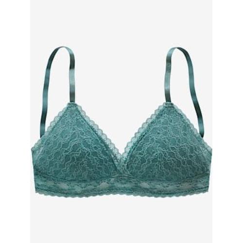 Soutien-Gorge Bralette Féminin Avec Coques Intégrées Sans Armatures Au Garnissage Léger - - Bleu Pétrole