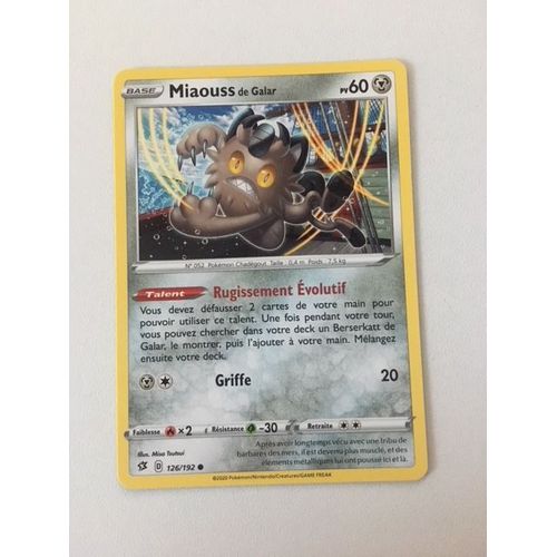 (884) Miaouss De Galar 126/192 Pokemon