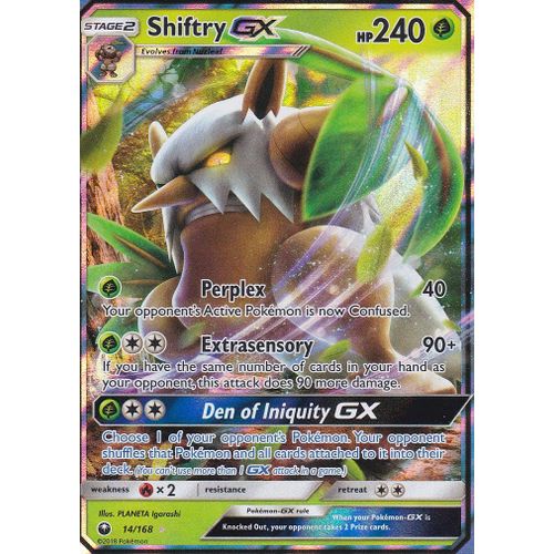 Carte Pokemon - Shiftry Gx ( Tengalice Gx ) - 14/168 - Ultra Rare - Soleil Et Lune 7 Tempête Célèste - Version Anglaise