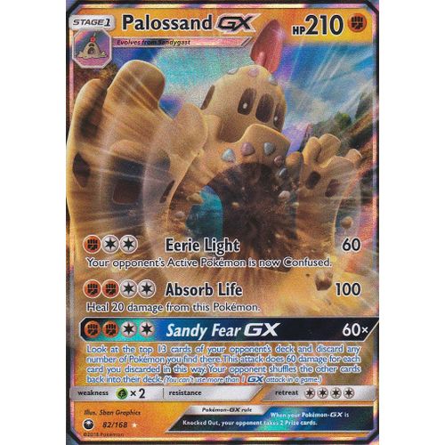 Carte Pokemon - Palossand Gx ( Trépassable Gx ) - 82/168 - Ultra Rare - Soleil Et Lune 7 Tempete Célèste - Version Anglaise