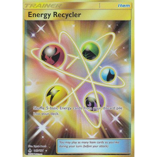 Carte Pokemon - Energie Recycler ( Recycleur D'énergie ) - Secrete Rare Gold - 143/131 - Soleil Et Lune 6 Lumière Interdite - Version Anglaise
