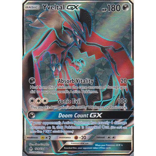 Carte Pokemon - Yveltal Gx ( Yveltal Gx ) - Ultra Rare En Full Art - 124/131 - Soleil Et Lune 6 Lumière Interdite - Version Anglaise