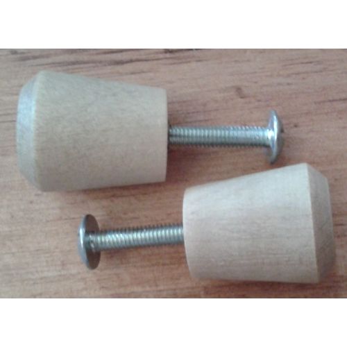 2 Poignées Boutons en Bois 2,2cm de long