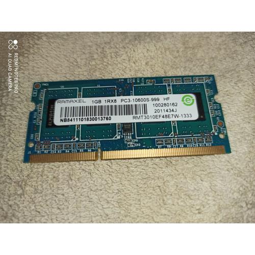 SODIMM RAMAXEL 1GB 1RX8 pc3-10600S-999 HF