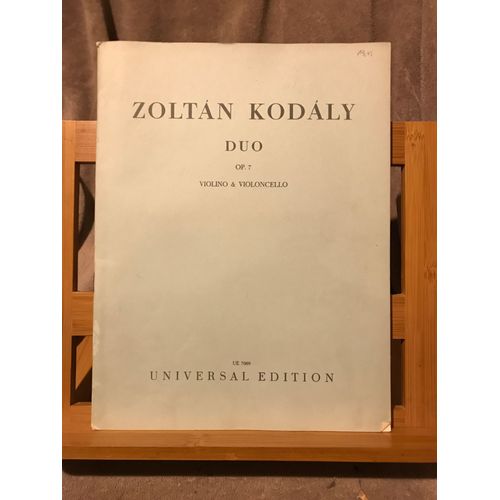 Zoltan Kodaly Duo Pour Violon Et Violoncelle Opus 7 Partition Éditions Universal