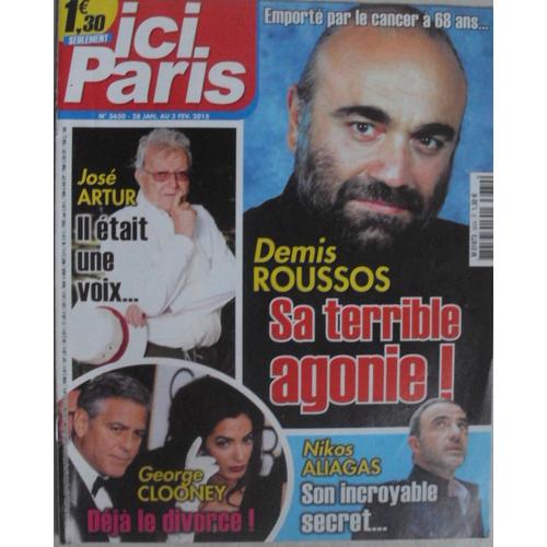 Ici Paris - Demis Roussos . George Clooney . Véronique Sanson . Kate Et William . Patrick Fiori