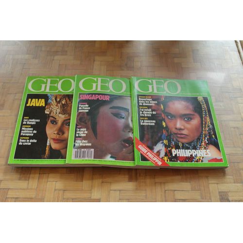 Lot De 3 Revues Geo: Java; Singapour;Philippines