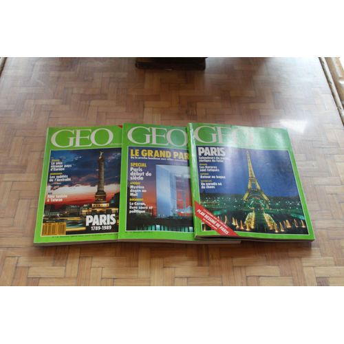 Lot De 3 Revues Geo Sur Paris
