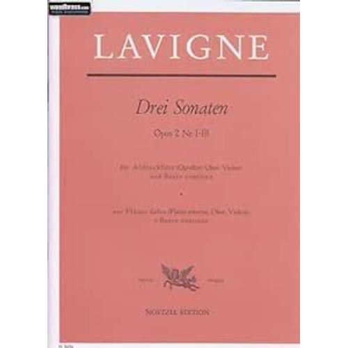 Partitions Classique Heinrichshofen Lavigne Drei Sonaten Opus 2 N° I-Iii Flûte À Bec / Violoncelle / Accompagnement Piano