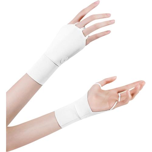 Blanc Gants De Sport Sans Paume, Gants De Golf Respirants Demi-Doigts Pour Femme | Paume Ouverte Pour Une Adhérence Maximale Et Une Flexibilité Optimale - Protection Solaire Spf Pour Les Mains