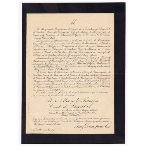 Comte De Lambel Château De Fléville Comte De Bizemont Comte Plinval Salgues Comte Jean D'estampes Comte De Beaumont Godefroy De Miscault