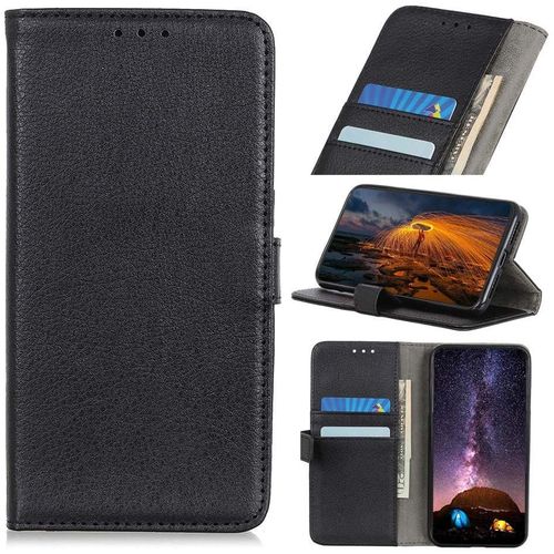 Coque Pour Oneplus 7,Motif De Litchi Cuir Etui Housse Premium Portefeuille Magnétique Carte Fentes Stand Fonction Flip Case (Noir)