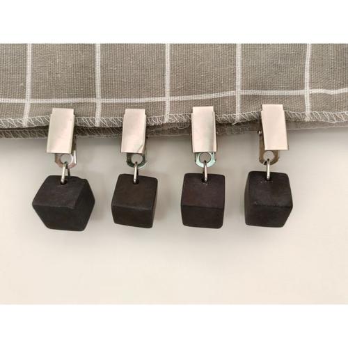 Poids de nappe, pierres suspendues pour couvertures de table avec pince à clip en métal, cintres en cubes de marbre pour nappe lourde, clips en acier inoxydableblack10piece