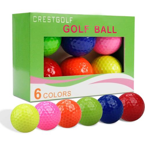 6pcs Balls Balle De Golf De Couleur Mélangée, Balles De Golf Pour Practice, Balle De Golf, 2 Styles Pour Votre Choix(Six Color)