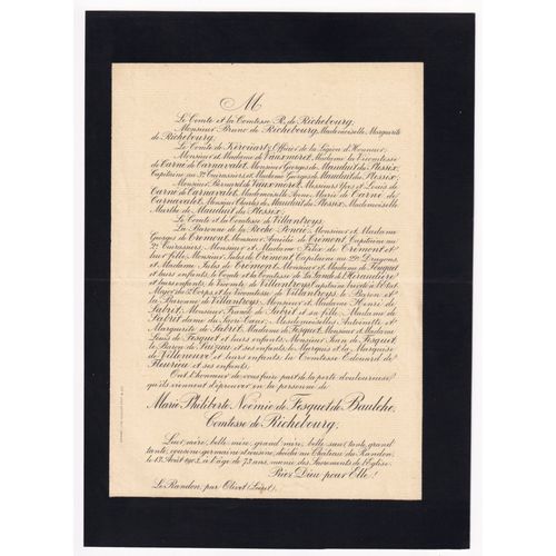 De Fresquet Baulche Comtesse Richebourg Comte Kéroüart Vauxmoret De Carné De Carnavalet De Mauduit Du Plessis De Villantroys De Roche Poncié De Trémont De La Lande De L'héraudière De Sabrit