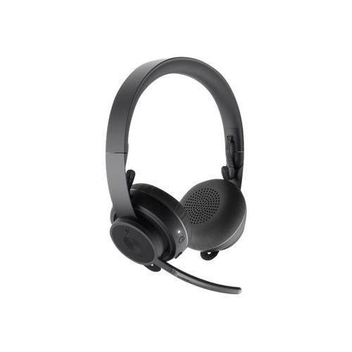 Logitech UC Zone Wireless - Micro-casque - sur-oreille - Bluetooth - sans fil - Suppresseur de bruit actif