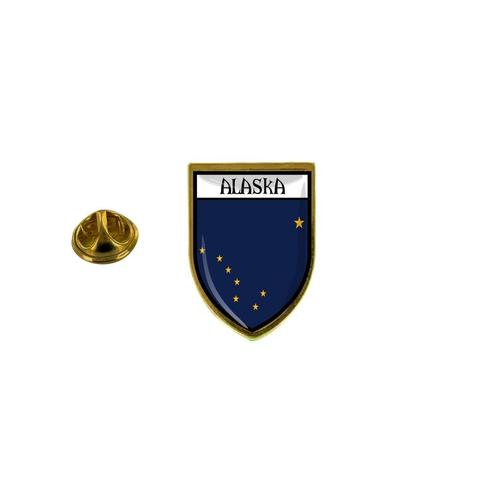 Pins Pin Badge Pin's Souvenir Ville Drapeau Pays Blason Etats Usa Alaska