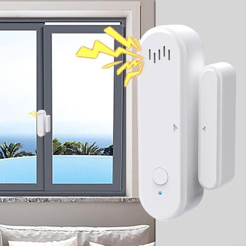 Voir Image Tuya Capteur d'alarme de porte WiFi intelligent, capteurs de porte et de fenêtre WiFi, pour sécurité domestique et domotique (A)