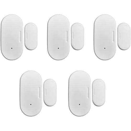 Tuya Zigbee Lot de 5 capteurs de porte et de fenêtre Smart Home domotique Protection de sécurité Smartlife App Alarme à distance en temps réel