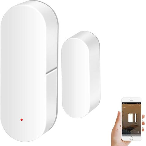 1 Pièce. Capteur de porte et fenêtre : capteur de porte Smart Tuya alertes en temps réel avec application gratuite, capteur de contact WiFi sans fil pour la sécurité de la maison et la domotique