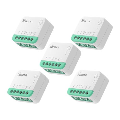 Minir4m Matter Interrupteur Intelligent, 2 Way Interrupteur Mural Wifi, 2400w/10a, Soutien Au Protocole Matter, Contrôle Vocal, Compatible Avec Alexa/Google Home/Home Assistant (5 Pack)