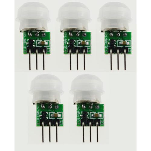 Lot de 5 capteurs de mouvement PIR IR AM312 DC 2,7 V à 12 V pour Arduino