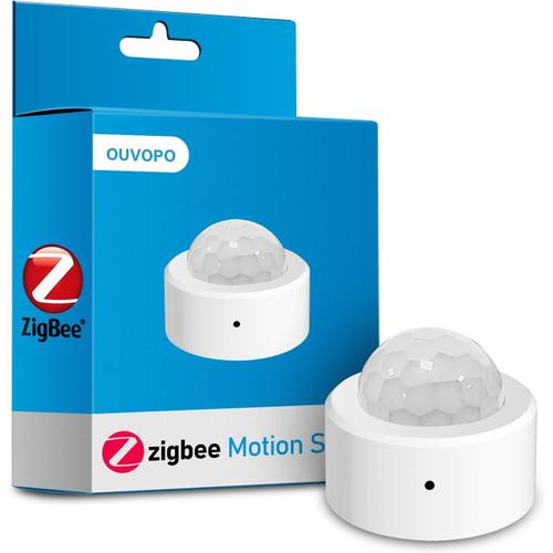 1 Pack Zigbee Détecteur de Mouvement,Détecteur de Mouvement sans Fil pour la domotique Intelligente avec Zigbee Hub intégré, Hub requis, Compatible avec Home Assistant,Hubitat, Alexa Echo