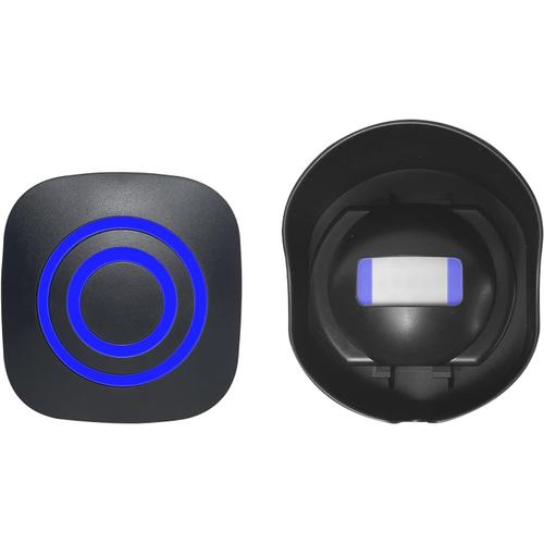 Black 1 Sensor & 1 Plug-In Receiver Alarmes D'allée Sans Fil, Kit De Sonnette Étanche Extérieur Résistant Aux Intempéries, Alerte De Capteur De Mouvement, Entrée De Porte De Magasin Résistante Aux