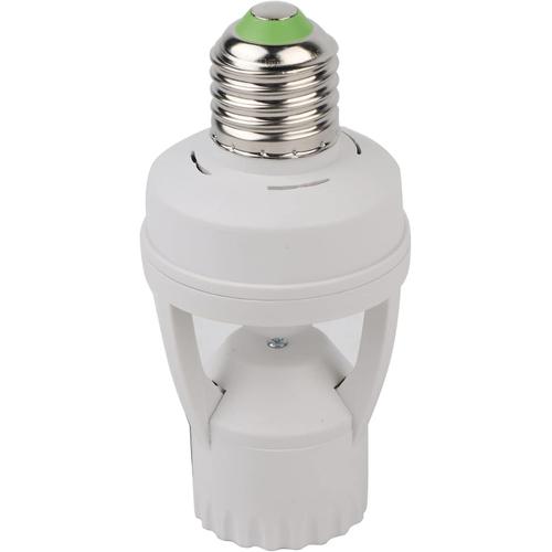 Douille De Capteur De Mouvement, E27 Lampe Led Porte-Ampoule Prise De Courant Réglable Capteur De Mouvement Infrarouge Ac110-240v, Contrôle Automatique De La Lumière Pour Salle De Bain, Escali