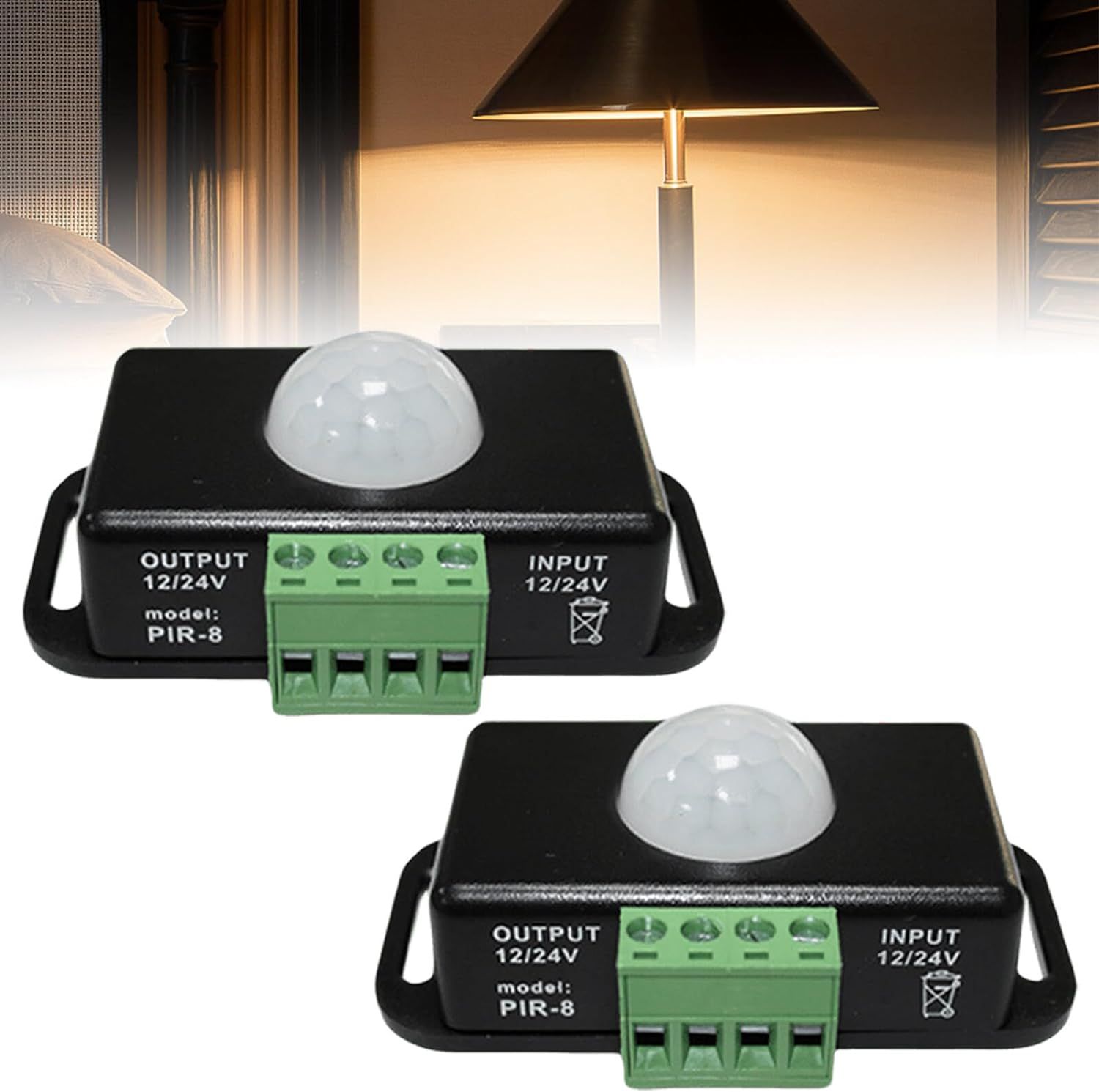 Koerper Lot De 2 Capteurs Infrarouges Pir Dc 12 V 24 V Interrupteur Automatique Avec Détecteur De Mouvement Led Détecteur De Mouvement Extérieur Interrupteur Pour Bande Led / Ampoule