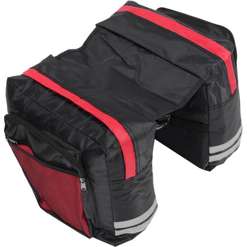 Rouge Vélo Double Sacoche Accessoires De Cyclisme Le Sac Fourre-Tout Sac De Coffre À Vélo Sac De Porte-Bagages Arrière Pochette De Rangement Selle Vélo Pvc Scooter Sac De Voiture