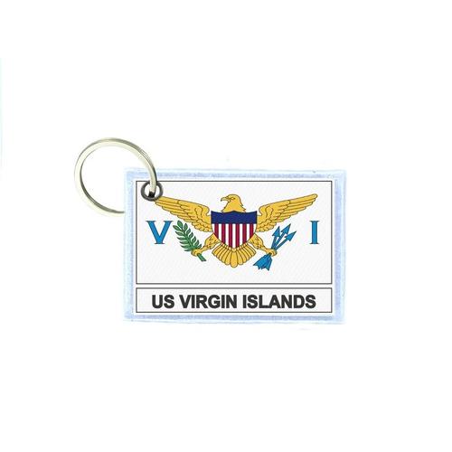 Porte Cles Cle Clefs Imprime Double Face Drapeau Vi Iles Vierges Usa Americaines