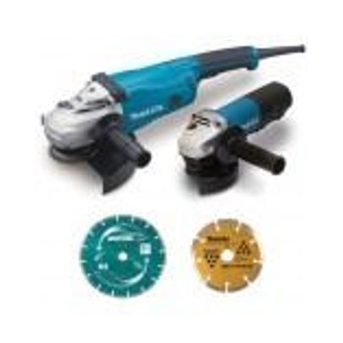 Pack 2 machines avec kit d'accessoires MAKITA - DK0053GX2-P : Alimentation - Filaire