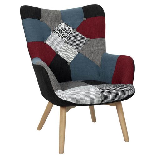 Federica - Fauteuil Patchwork Motifs Colorés