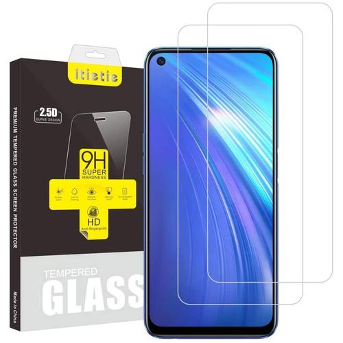 Lot De 2 Verre Trempé Realme 6, Film Protection Écran, Sans Bulles, Haute Définition, Anti-Rayures, 9h La Dureté Pour Realme 6