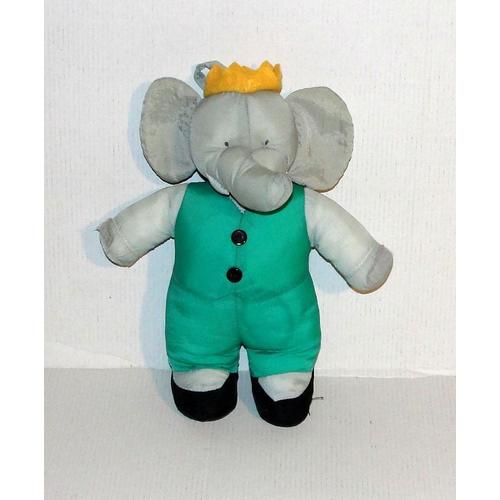 Peluche Babar En Toile Model 24 Cm Doudou Elephant Babar Style Puffalump