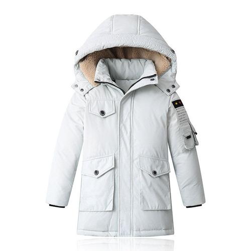 Parka Capuche Mi Longue Enfant Garcon Hiver Veste Chaude Epaisse