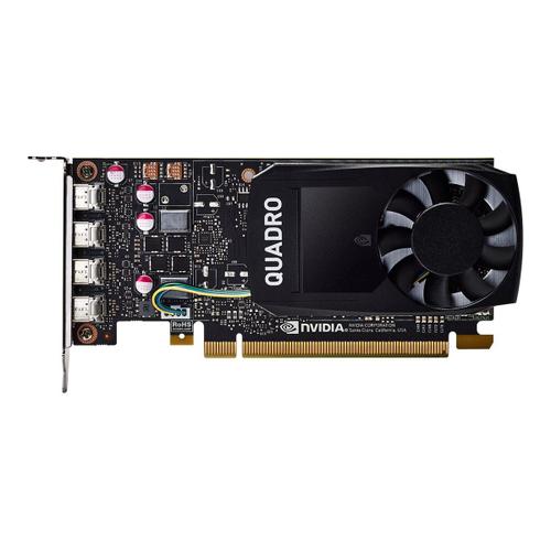 NVIDIA Quadro P1000 - Carte graphique - Quadro P1000 - 4 Go GDDR5 - PCIe 3.0 x16 profil bas - 4 x Mini DisplayPort - Adaptateurs inclus