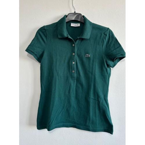 T-Shirt Polo Slim Tres Élégant Vert  Pour Femme T 36 S Lacoste Original