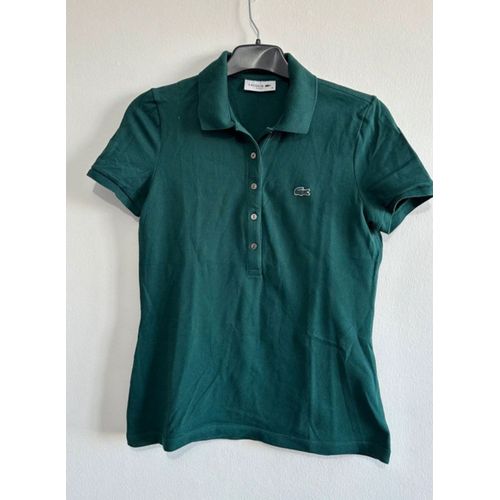T-Shirt Polo Slim Tres Élégant Vert Pour Femme T 36 S Lacoste Original