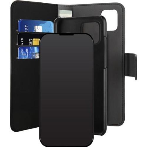Etui Folio Puro Avec Coque Magnétique Détachable Noir Pour Iphone 12 Pro Max