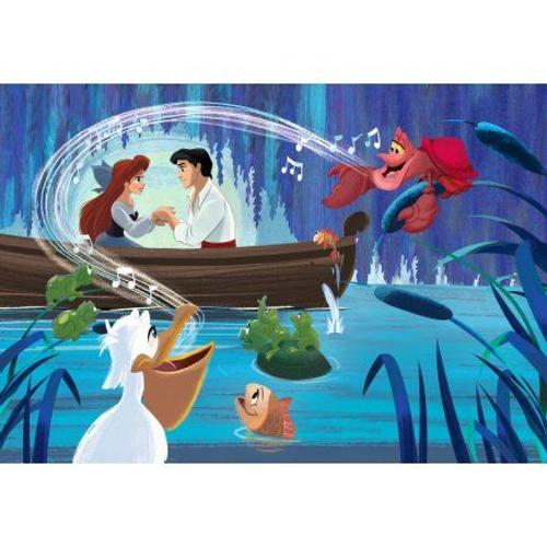 Puzzle 104 Pieces Ariel La Petite Sirene Et Son Prince : Promenade Amoureuse Dans Une Barque - Puzzle Enfant Clementoni Disney