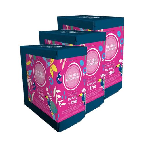 Lot 3x Thé Des Amoureux - 20 Sachets - Boîte 40g