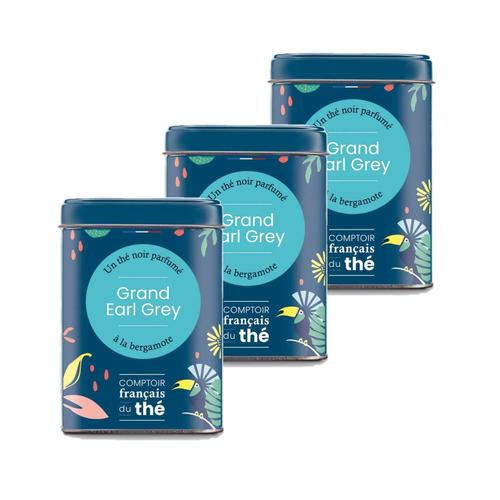 Lot 3x Thé Noir Grand Earl Grey - Boîte 100g