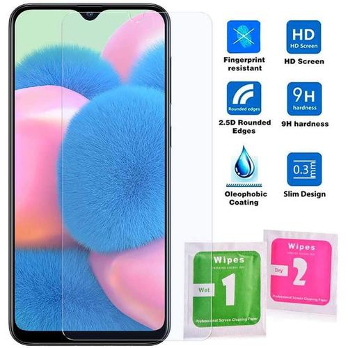 Protecteur D'écran Pour Samsung Galaxy A30s M30s A50 A50s Verre Trempe Premium 9h 2.5d Plat Anti Choc Rayures Avant