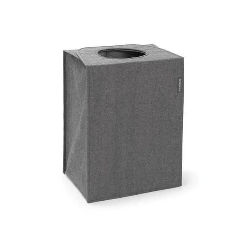 Sac à linge rectangulaire Brabantia 120381 - 55 L - Noir - Ouverture Quick Drop et poignées rabattables