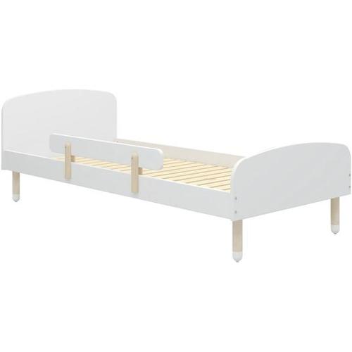 Lit Enfant Lit Simple Dots 90x200 Blanc Avec Barrière